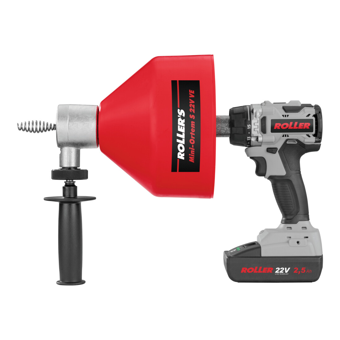 Kit nettoyeur de tubes Roller Mini-Ortem S 22V VE dans coffret en tôle d'acier