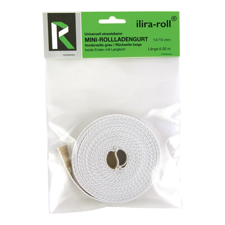 Rollladen-Gurtband SB-Pack beige-grau Gurt-B. 14mm f.Gurt-L. 6 m Gurt-St. 1,7mm