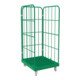 rolltainer® 1450 KU kunststofbodem 724 x 815 mm groen 3-zijdig