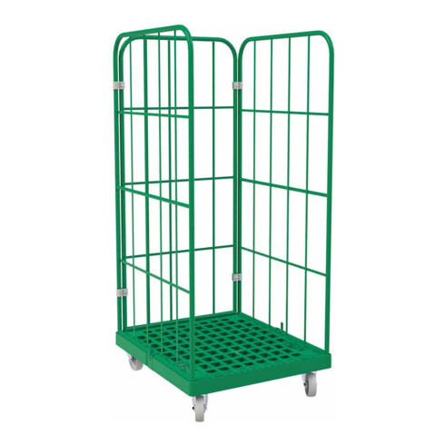 rolltainer® 1450 KU Kunststoffboden 724 x 815 mm grün 3-seitig