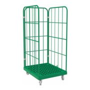 rolltainer® 1450 KU Kunststoffboden 724 x 815 mm grün 3-seitig-1