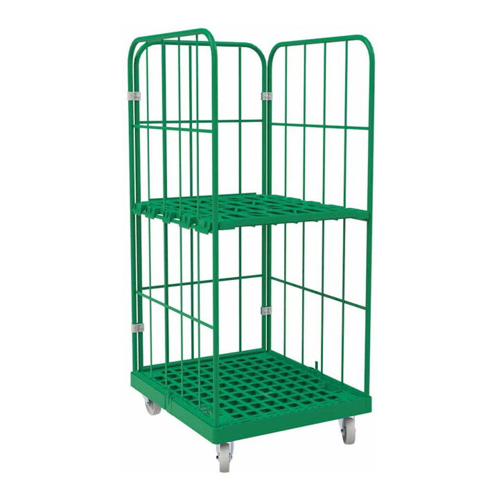 rolltainer® 1450 KU Kunststoffboden 724 x 815 mm grün 3-seitig