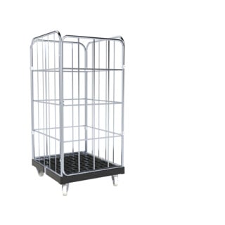 rolltainer® BASIC 724 x 815 mm 4 côtés ø 20 mm Cr 3 bleu galvanisé