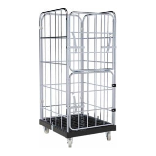 rolltainer® Chariot de transport 1460 KU noir 724 x 815 mm paroi avant rabattable Cr 3