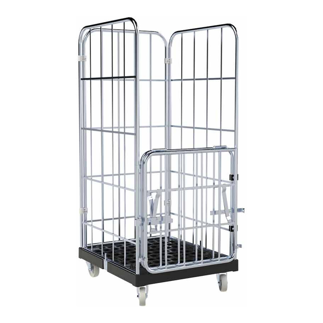 rolltainer® Chariot de transport 1460 KU noir 724 x 815 mm paroi avant rabattable Cr 3