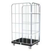 rolltainer® Chariot de transport BASIC 724 x 815 mm 3 côtés bleu galvanisé ø 20 mm-3