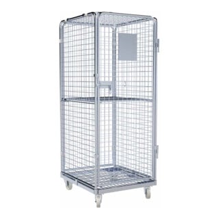 rolltainer® Conteneur en acier ADB 1600 ME 710 x 800 mm 5 côtés avec porte et cloison intermédiaire rabattable Cr 3