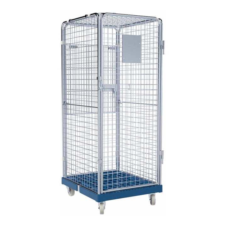 rolltainer® Conteneur roulant ADB 1600 KU bleu 724 x 815 mm 5 côtés 1 porte 1 ZWB pliable