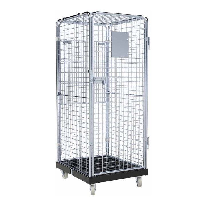 rolltainer® Conteneur roulant ADB 1600 KU noir 724 x 815 mm 5 côtés 1 porte 1 ZWB pliable