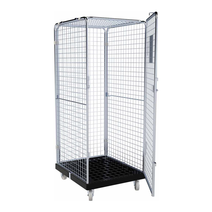 rolltainer® Conteneur roulant ADB 1600 KU noir 724 x 815 mm 5 côtés 1 porte