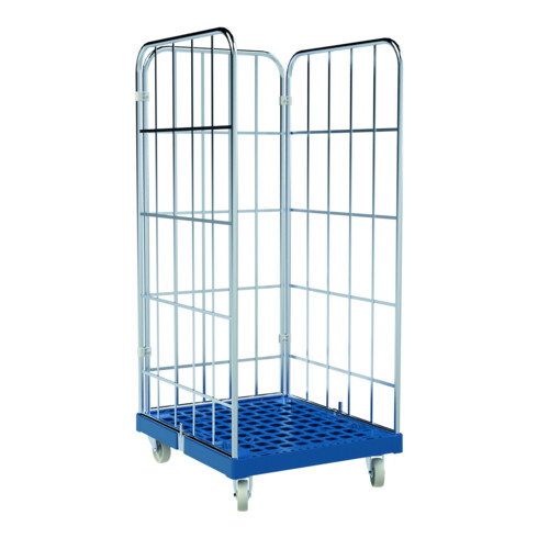 rolltainer® Kunststoffboden 1460 KU blau 724 x 815 mm 3-seitig Cr 3
