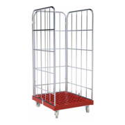 HMH rolltainer® Kunststoffboden 1460 KU rot 724 x 815 mm 3-seitig Cr 3