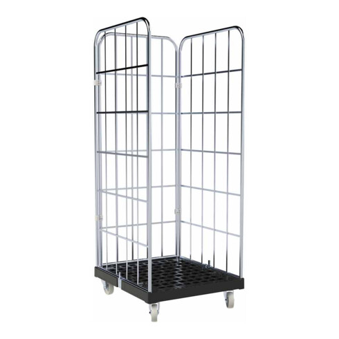 HMH rolltainer® Kunststoffboden 1650 KU schwarz 724 x 815 mm 3-seitig Cr 3