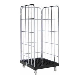 rolltainer® Plateau en plastique 724 x 815 mm H × I × P 3 côtés Cr 3