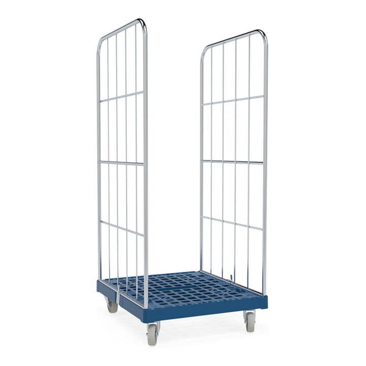 rolltainer® Plateau roulant 1350 système à emboîtement bleu 724 x 815 mm double face