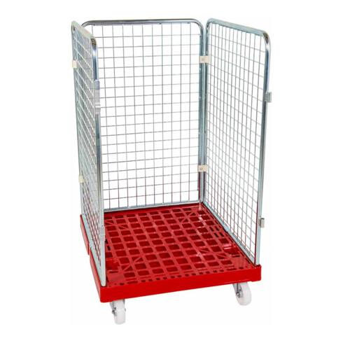 HMH rolltainer® Rollbehälter ADB 1020 KU rot 724 x 815 mm 3-seitig Cr 3