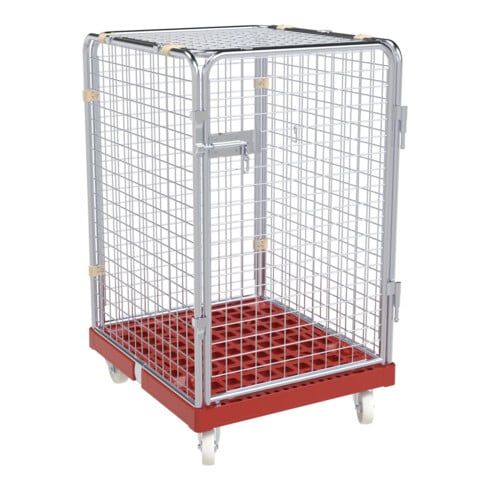 rolltainer® Rollbehälter ADB 1020 KU rot 724 x 815 mm 5-seitig 1 Tür Cr 3