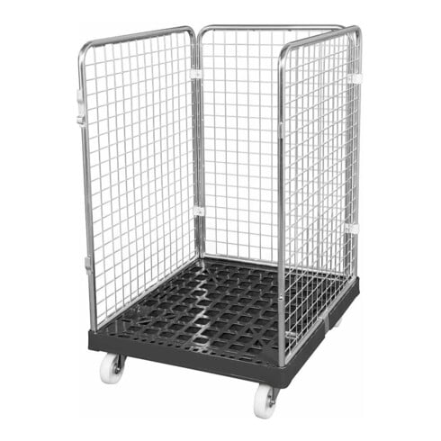 HMH rolltainer® Rollbehälter ADB 1020 KU schwarz 724 x 815 mm 3-seitig Cr 3