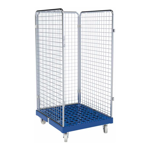 rolltainer® Rollbehälter ADB 1350 KU blau 724 x 815 mm 3-seitig Cr 3