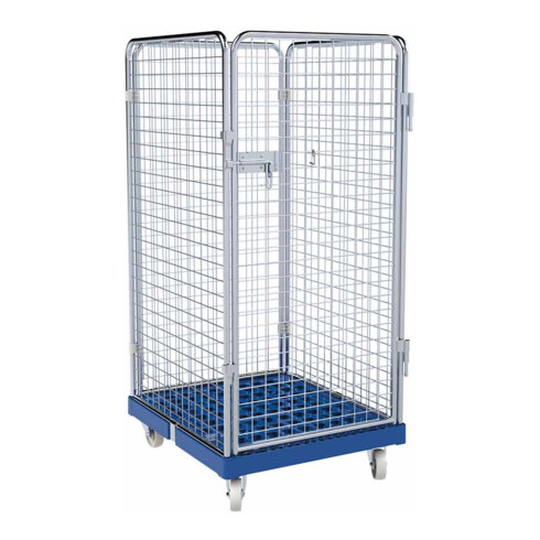 HMH rolltainer® Rollbehälter ADB 1350 KU blau 724 x 815 mm 4-seitig 1 Tür