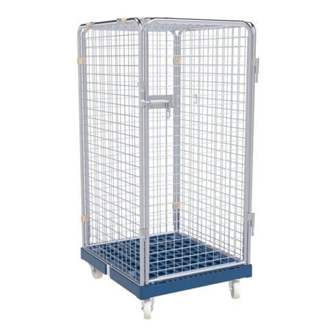 rolltainer® Rollbehälter ADB 1350 KU blau 724 x 815 mm 5-seitig 1 Tür Cr 3