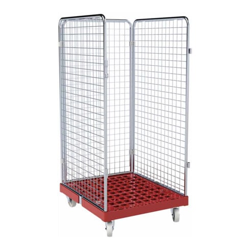 HMH rolltainer® Rollbehälter ADB 1350 KU rot 724 x 815 mm 3-seitig Cr 3
