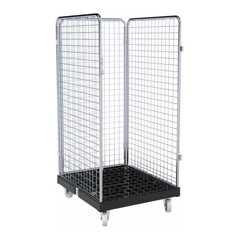 HMH rolltainer® Rollbehälter ADB 1350 KU schwarz 724 x 815 mm 3-seitig Cr 3