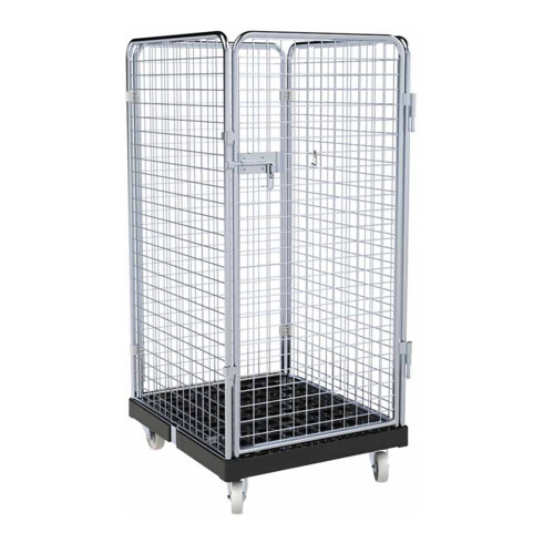 HMH rolltainer® Rollbehälter ADB 1350 KU schwarz 724 x 815 mm 4-seitig 1 Tür