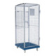 rolltainer® Rollbehälter ADB 1600 KU blau 724 x 815 mm 5-seitig 1 Tür 1 ZWB klappbar