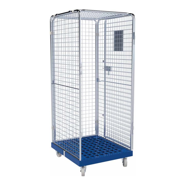 rolltainer® Rollbehälter ADB 1600 KU blau 724 x 815 mm 5-seitig 1 Tür