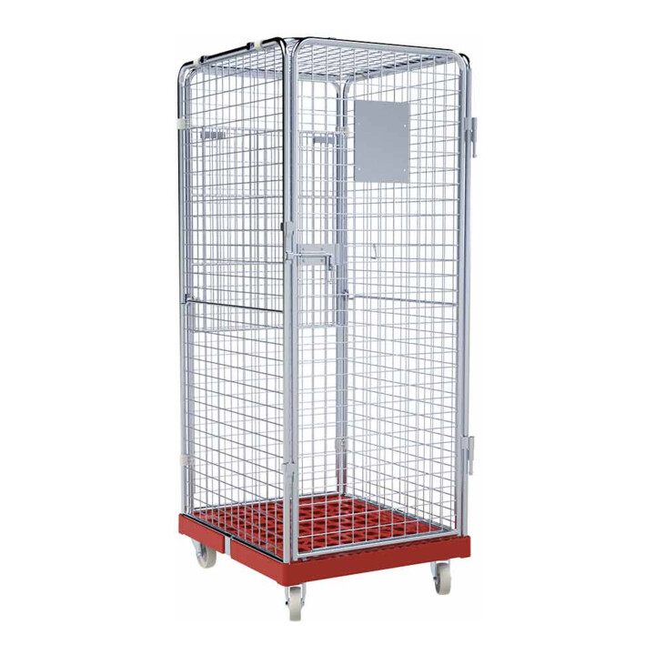 rolltainer® Rollbehälter ADB 1600 KU rot 724 x 815 mm 5-seitig 1 Tür 1 ZWB klappbar