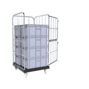 rolltainer® Rollcontainer BASIC 724 x 815 mm 4-zijdig Cr 3 blauw verzinkt-5