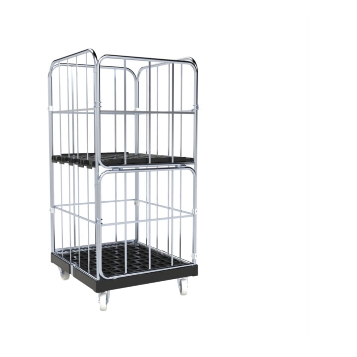 rolltainer® Rollcontainer BASIC 724 x 815 mm 4-zijdig Cr 3 blauw verzinkt