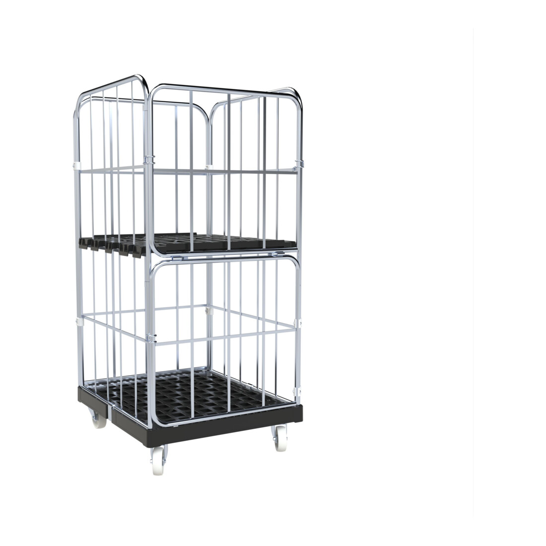 rolltainer® Rollcontainer BASIC 724 x 815 mm 4-zijdig Cr 3 blauw verzinkt