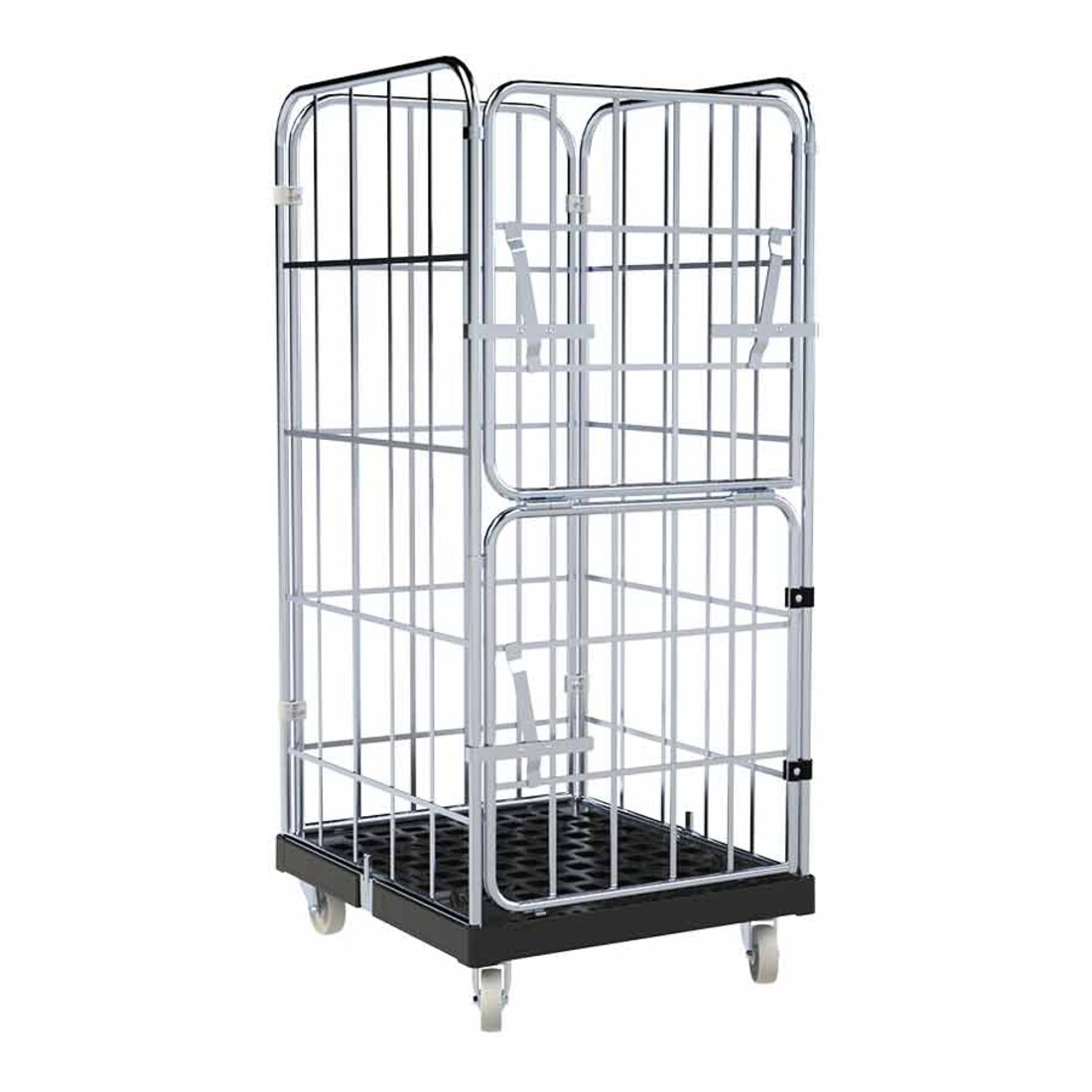 rolltainer® Transportwagen 1460 KU schwarz 724 x 815 mm klappbare Vorderwand Cr 3
