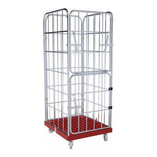 rolltainer® Transportwagen 1650 KU rot 724 x 815 mm klappbare Vorderwand Cr 3
