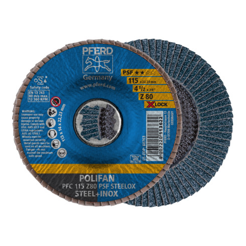 Rondelle crantée PFERD POLIFAN PFC PSF STEELOX/X-LOCK