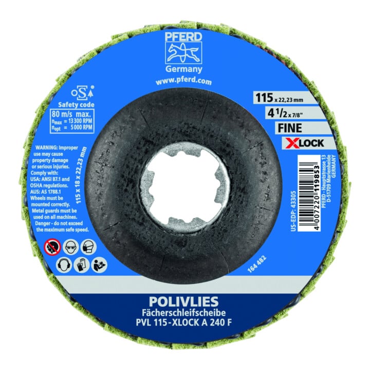 PFERD TOOLS Disque à lamelles POLIVLIES PVL 115-X-LOCK A 100 G