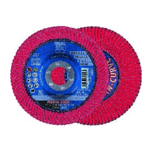 Rondelles dentelées PFERD POLIFAN PFR 125-M CO60 SGP CURVE STEELOX