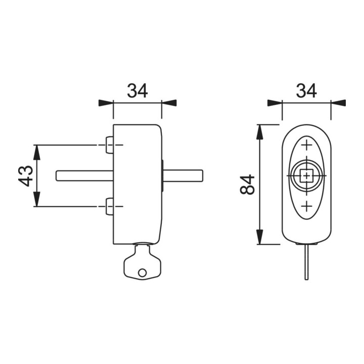 Ros.EUS950S 100NM VA ma 37mm SecuSelect®/ Secu100®/Secustik® serrure HOPPE
