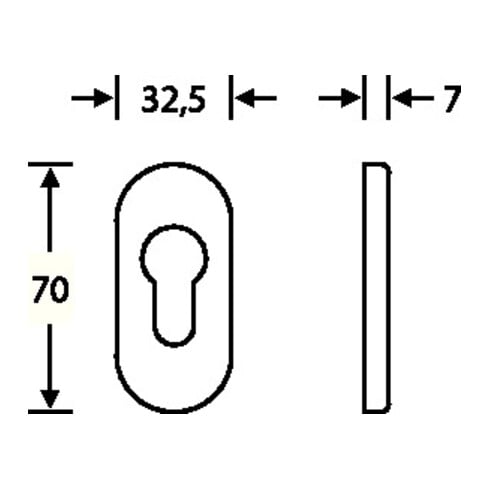 Rosace à clé FSB PT PZ 0 17 1757 ovale, F69 matte