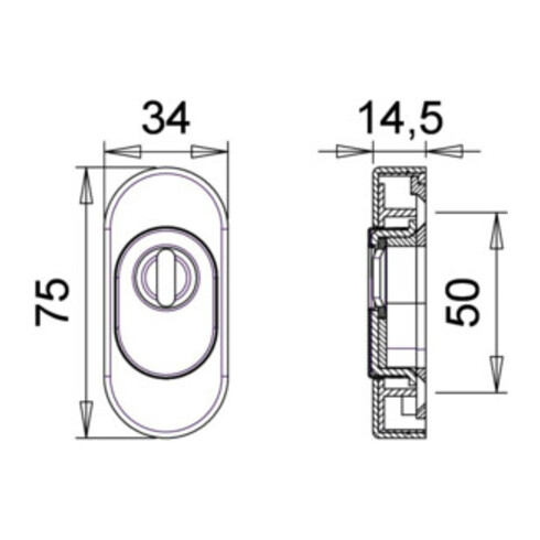 Rosace à clés 815ZA Alu. F12 Epaisseur du blindage 15mm PZ ov.