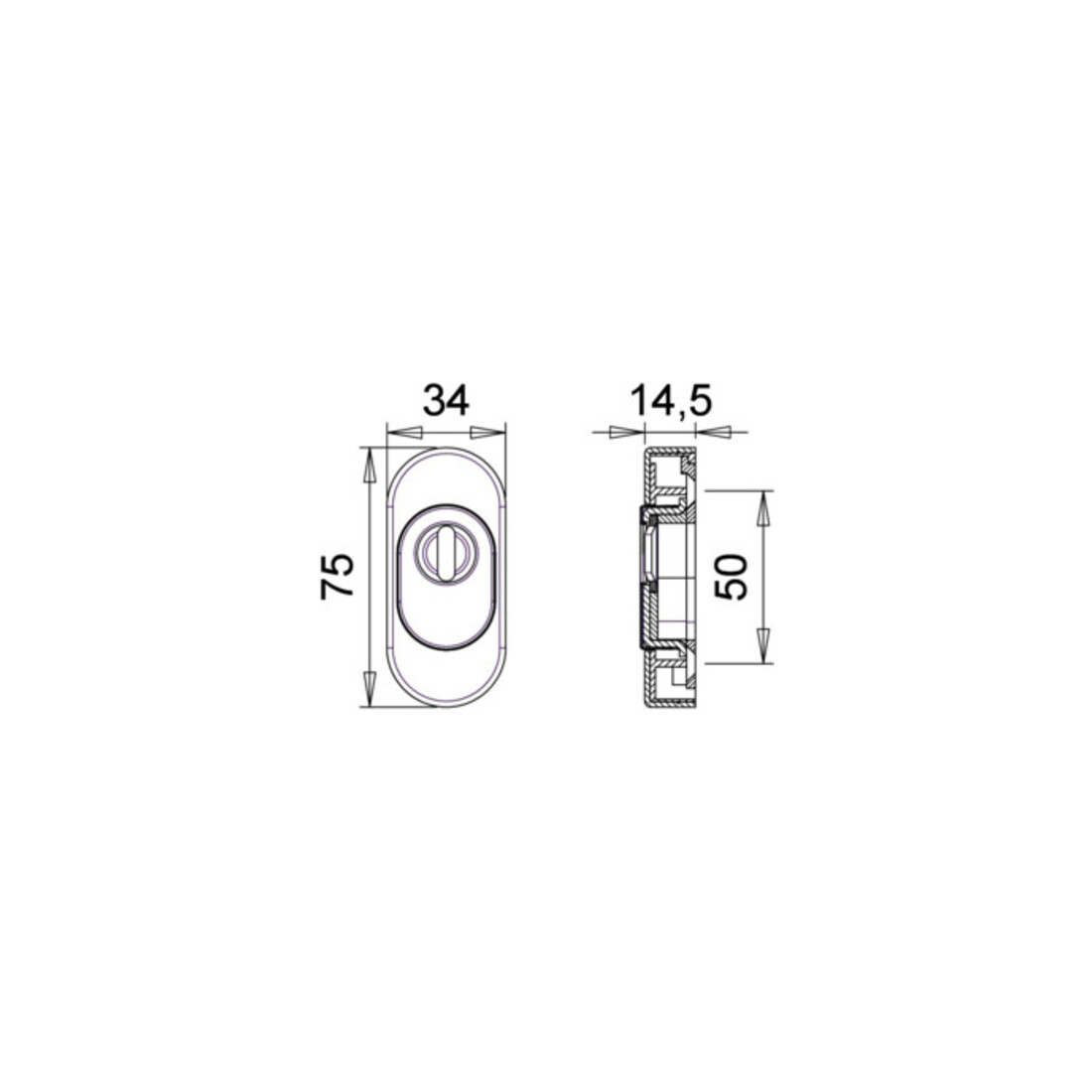 Rosace à clés 815ZA Alu. F12 Epaisseur du blindage 15mm PZ ov.