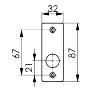 Rosace de poignée AMF 498 LM. F1/naturf. ktg. Alésage pour DR-4