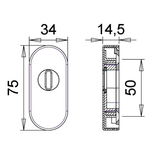 Rosace de protection 0811 Alu.EST ov.m.ZA S.14,5mm