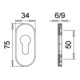 Rosette à clés 0811 Alu.F1 Epaisseur du bouclier 9mm PZ ov.-4