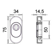 Rosette à clés 815ZA Alu.F1 Epaisseur du blindage 14,5mm PZ ov.-4
