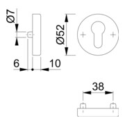 Rosette à clés E42HS VA F69 Epaisseur de blindage 10mm PZ rd.-4