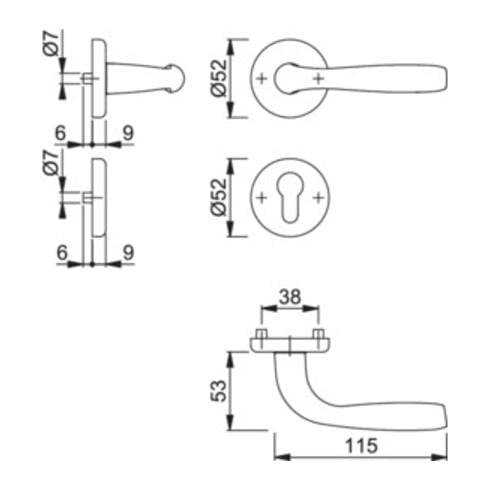 Rosette Hoppe grt.Maribor 1766/17KV/17KVS Alu.F1 PZ DIN G/D