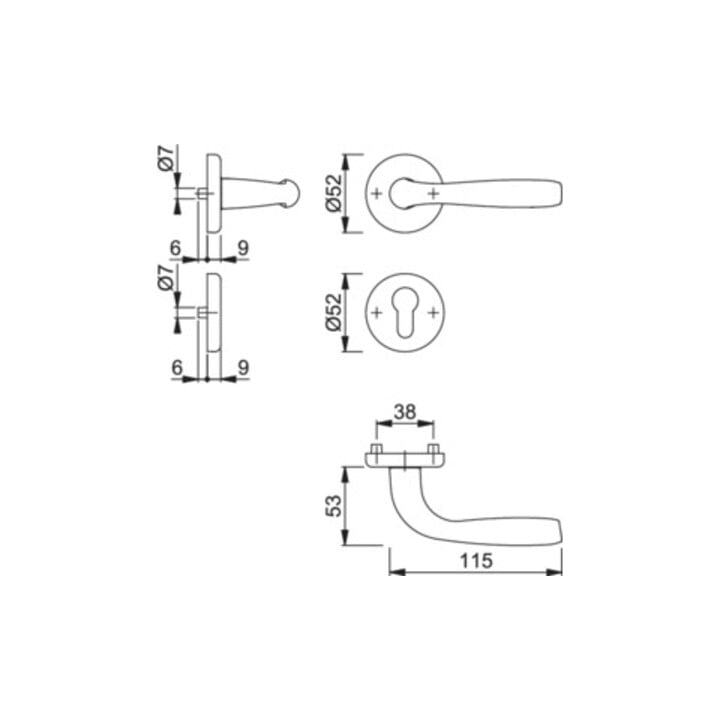 Rosette Hoppe grt.Maribor 1766/17KV/17KVS Alu.F1 PZ DIN G/D